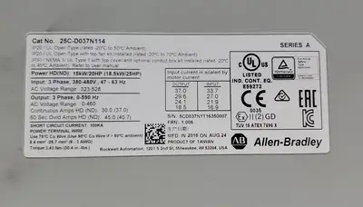 USED Allen-Bradley 25C-D037N114