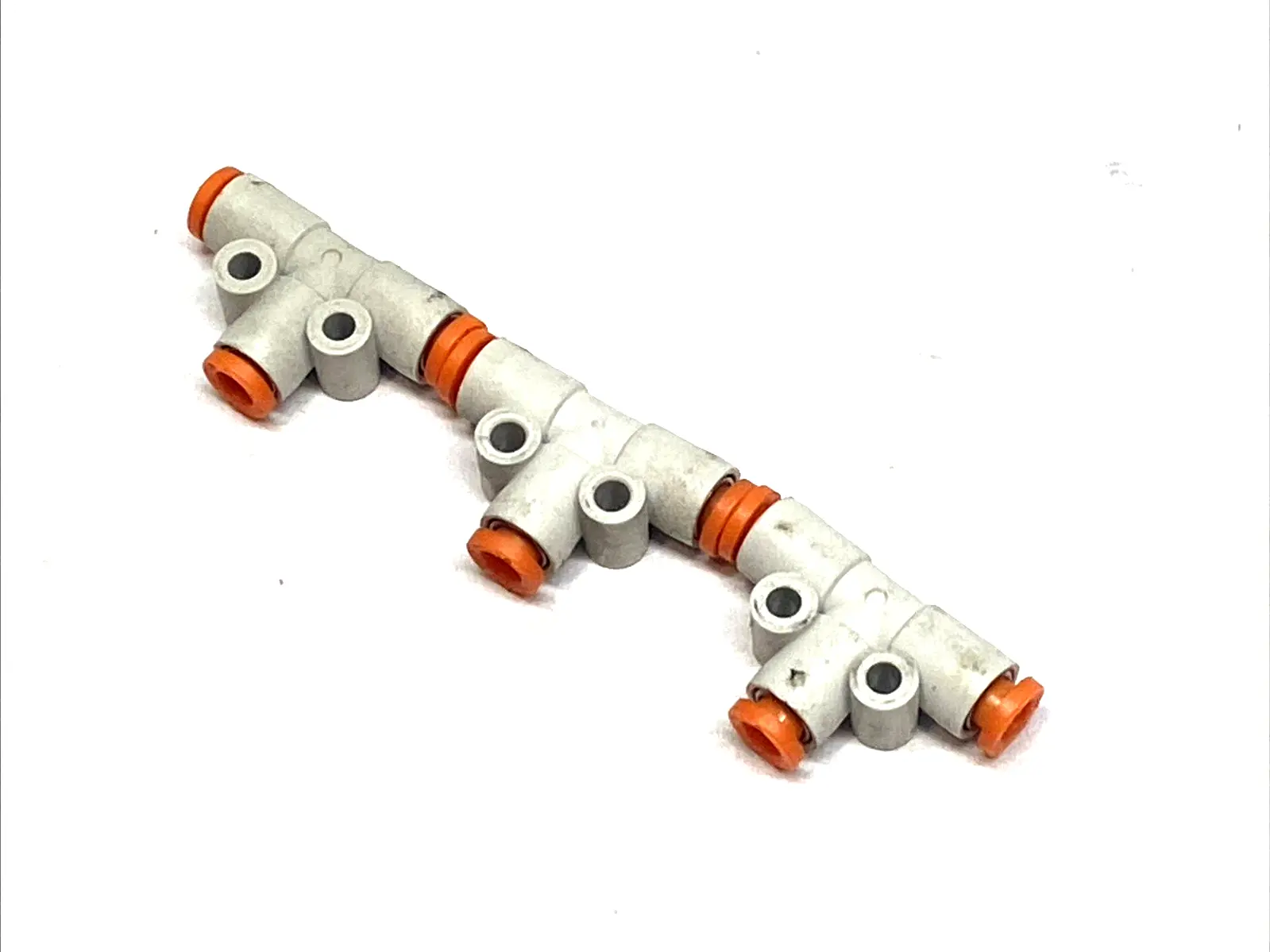 USED SMC UNION TEE FITTING 5/32" PUSH-IN TUBE LOT OF 3