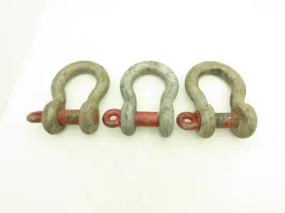Crosby G-209 Galvanized Carbon Anchor Shackle with 1.63" Screw Pin Lot of 3