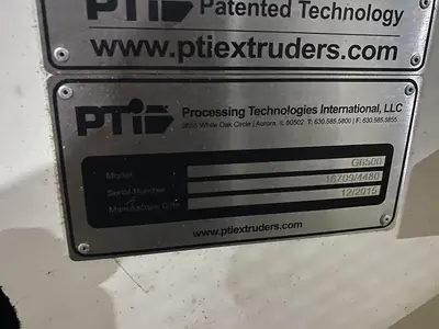 Used 2015 PTI G6500 Extruders North Carolina US | DH Griffin Used Equipment #1383685