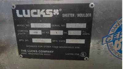 Used _UNKNOWN_ LSM-20. Dough Sheeters & Presses Michigan US | Grocery Equipment Sales #1293143