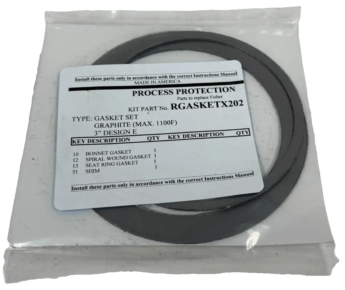 NEW PROCESS PROTECTION INC. RGASKETX202 GASKET SET 3" FISHER REPLACEMENT
