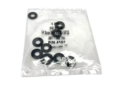 91434A115,4101 | 91434A115 Black Luster Washer for 1/4" Screw, 9/32" ID x 5/8" OD 4101 LOT OF 20 - New – Open box