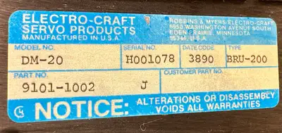 USED Electro-Craft, Robbins Myers, Reliance Electric BRU-200