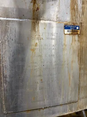 Used 2009 TANK STAINLESS STEEL 3840 Gallon Stainless Steel Tanks New Jersey US | Perry Equipment #1398507