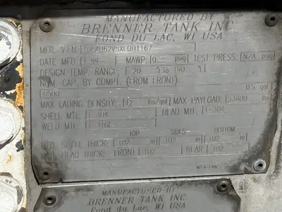 Used 1999 BRENNER _UNKNOWN_ Tanker Trailers Indiana US | Lakeshore Equipment Sales #1546586