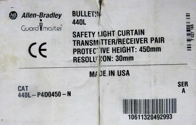 NEW ALLEN BRADLEY 440L-P4D0450-N LIGHT CURTAIN SET 30MM 440LP4D0450N POC-30 440L
