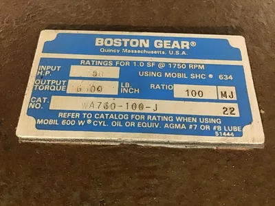 Boston Gear WA760-100-J 700 Series Double Reduction Parallel Reducer Ratio 100:1