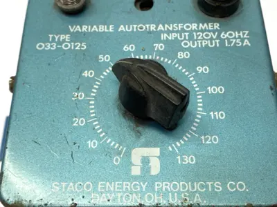USED STACO VARIABLE TRANSFORMER CUT CORD