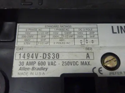 USED ALLEN BRADLEY 1494V-DS30 SER A