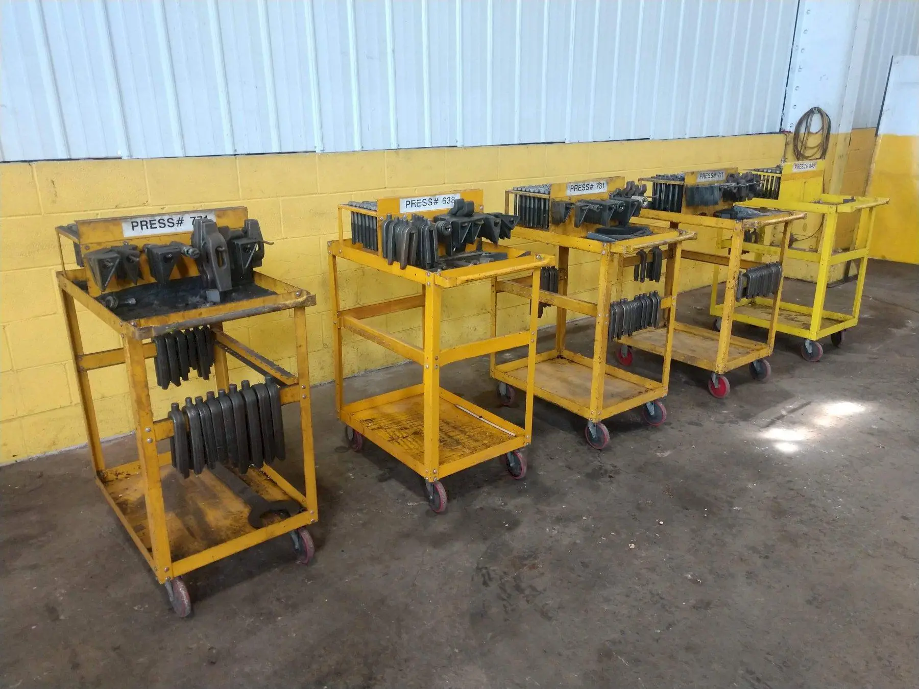 T-SLOT HOLD DOWN BOLTS & TOOLING WITH CART: STOCK #14951