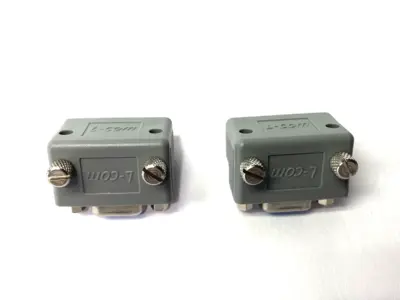 USED L-COM RIGHT ANGLE MALE TO FEMALE ADAPTER DB9
