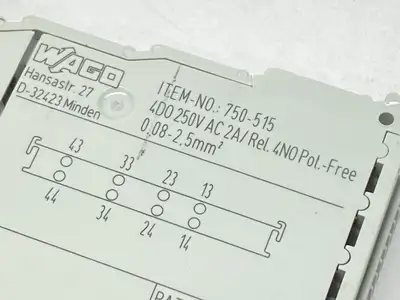 USED WAGO 4-CHANNEL RELAY OUTPUT 2A 250VAC