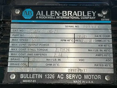 Used ALLENBRADLEY 1326ABB410G21 Motors (misc) Ohio US | HGR 24 #1507002