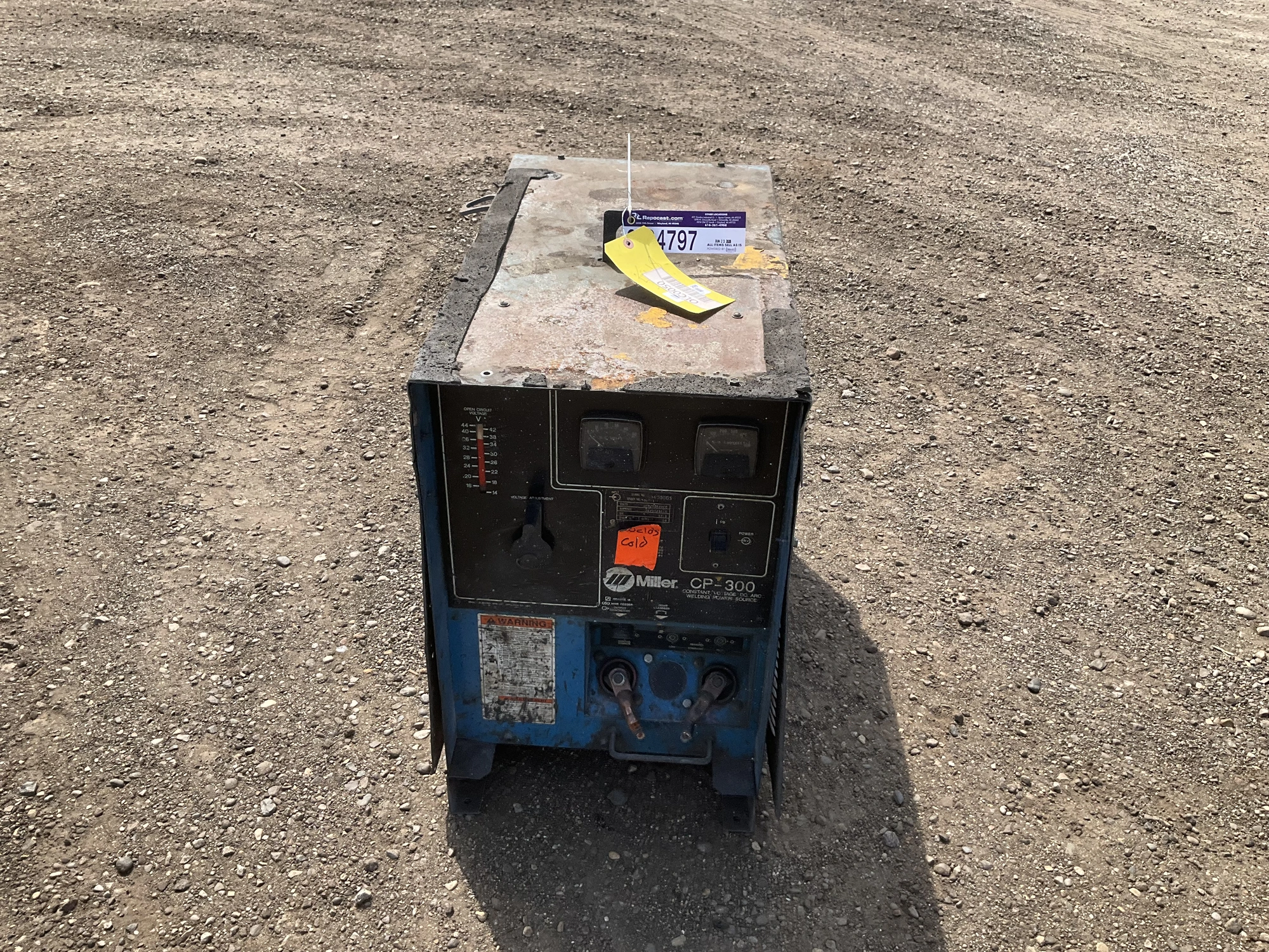 Miller CP-300 constant voltage DC arc welding power source, no leads or power wires, side panel is n...