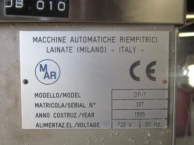 Filler, Auger, P-1, Mdl DP-1, S/st, Single Head #S739713