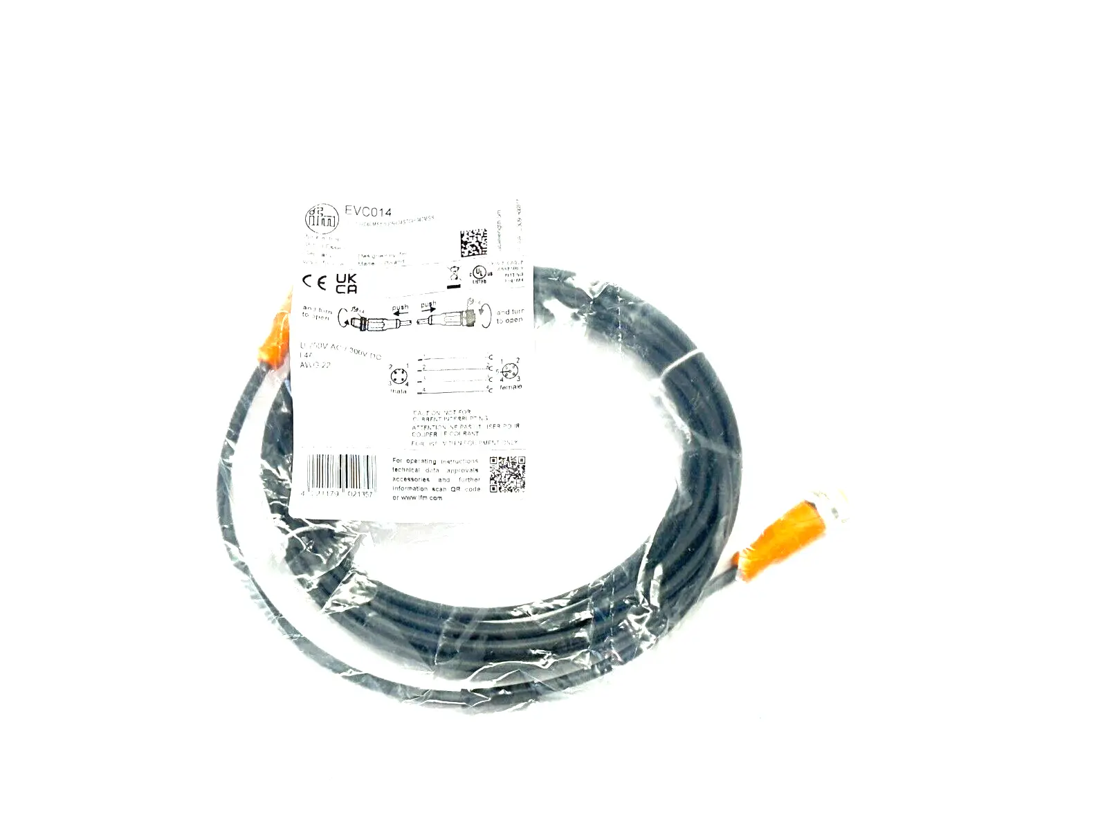 New | in-Stock IFM CONNECTION CABLE M/F M12 5M VDOGH040MSS0005H04STGH040MSS Cable & Wire | Maverick Industrial Sales #1100907