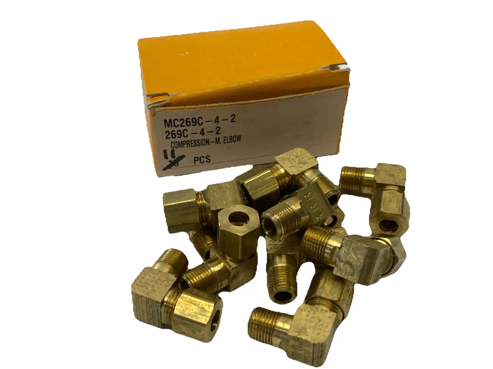 269C-4-2 | Parker  Fitting Brass Right Angle 1/4" OD Tube x 1/8" MNPT LOT OF 11 - New Other