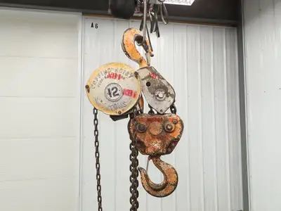 Coffing Porta-Hoist 12 Ton Manual Chain Fall Hand Hoist 14' 6" Lift 24000Lb