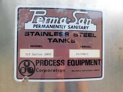 Used WILL FLOW MIXING TANK 525 GALLON Stainless Steel Tanks New Jersey US | Champion Trading Corporation #1269539