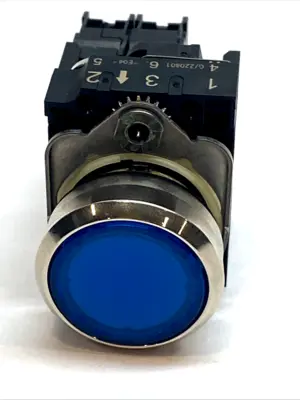 USED SIEMENS ILLUMINATED PUSHBUTTON BLUE 22MM LED