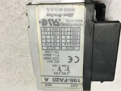 USED ALLEN BRADLEY 195-FA20 SER A