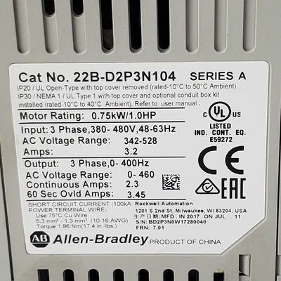 Used Allen-Bradley 22B-D2P3N104 Misc Industrial Equipment California US | American Industrial Supply Co. #1377056