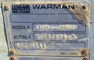Used WEIR WARMAN 086EAHRRQMM6072 Centrifugal Pumps North Carolina US | DH Griffin Used Equipment #1383862