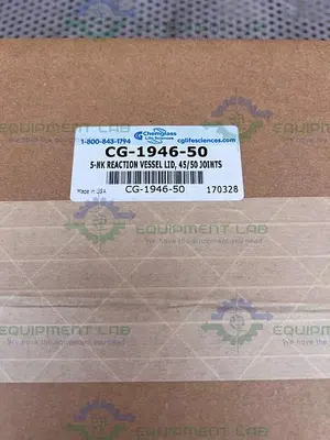 NEW CHEMGLASS CG-1946-50 REACTION VESSEL 5 NECK LID 200MM, 45/50 JOINTS.