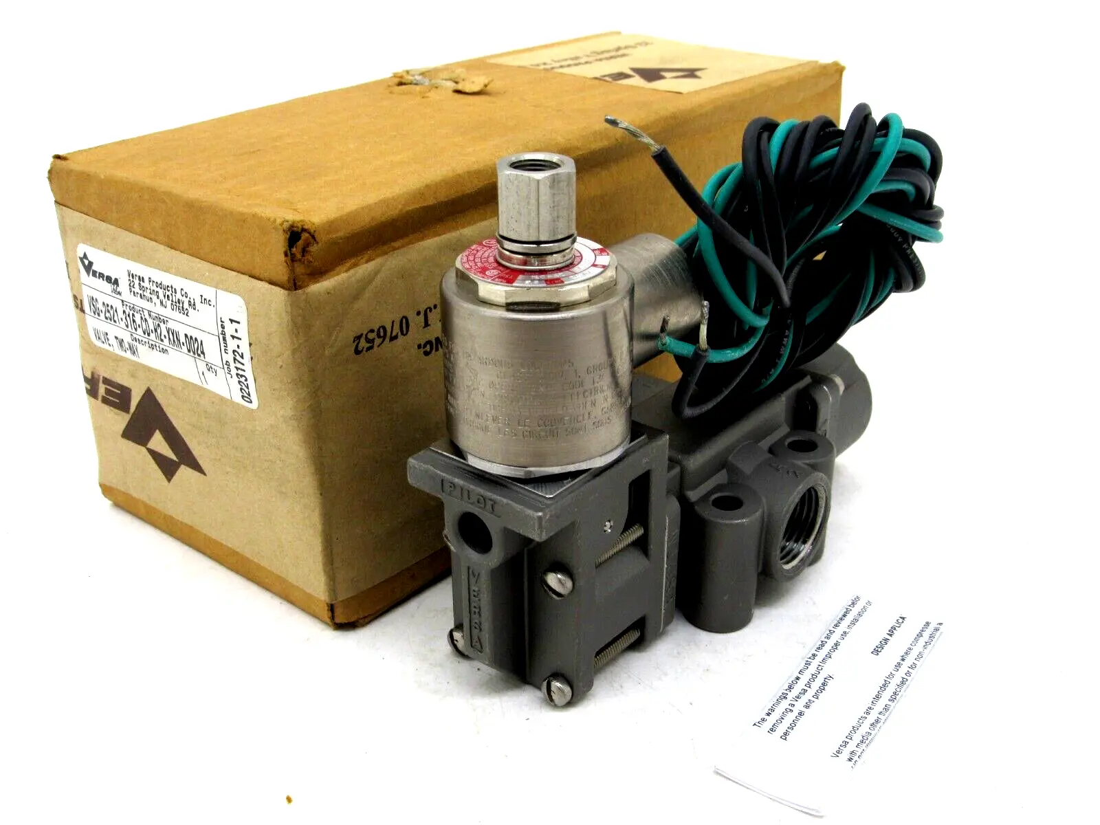 NEW VERSA VSG-2521-316-CD-H2-XXN-D024 TWO-WAY VALVE 24VDC VSG2521316CDH2XXND024