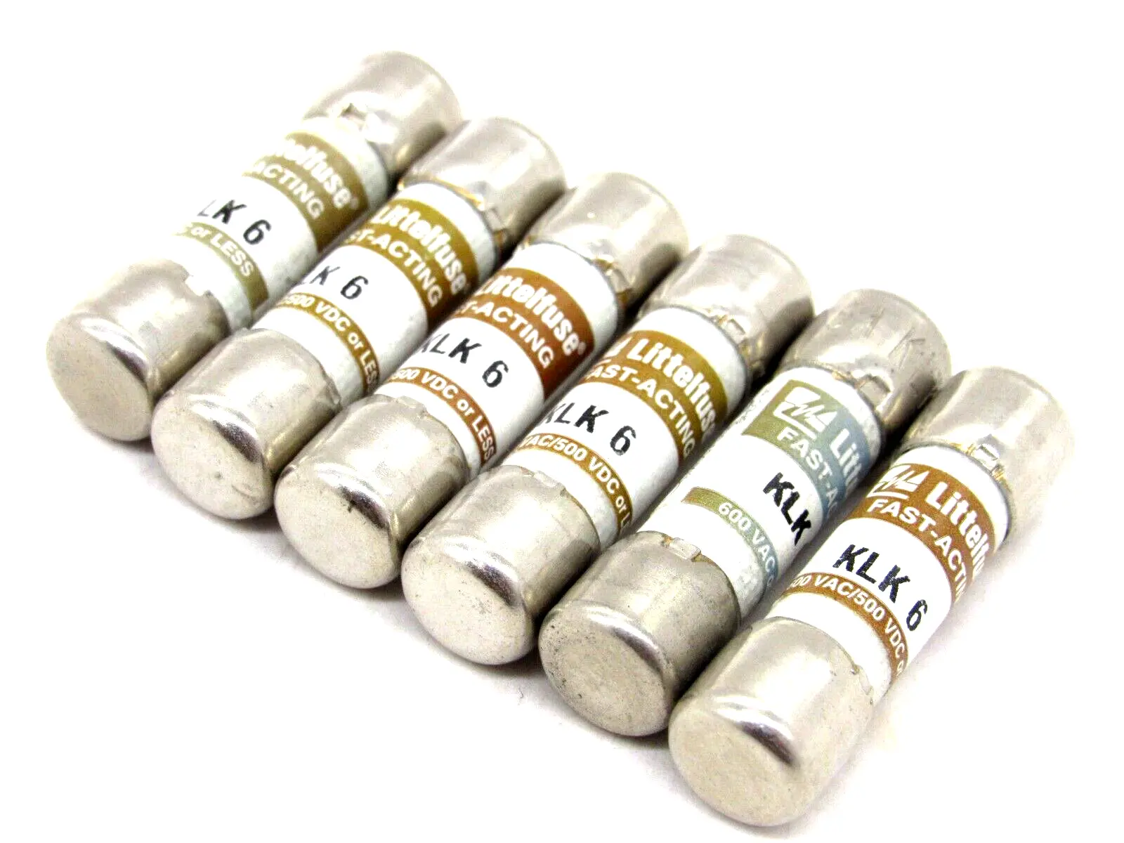 NEW LOT OF 6 LITTLEFUSE KLK-6 FUSES KLK6