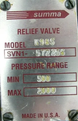 NEW SUMMA SVN1-572256 REDUCING VALVE K98S SVN1572256