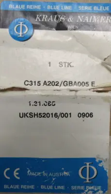 NEW KRAUS & NAIMER C315 ROTARY CAM SWITCH A202/GBA005E UKSH52016/001