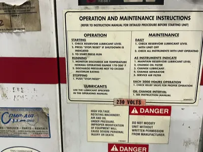 Used GARDNER DENVER EFE99A Rotary Screw & Sliding Vane Air Compressors Ohio US | HGR 24 #1419003