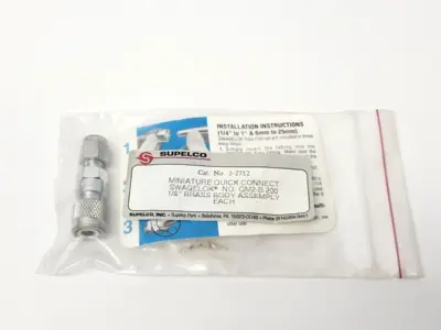 Swagelok Miniature Quick Connect Brass Body Assembly 1/8" - New
