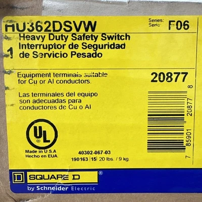NEW Square D HU362DSVW