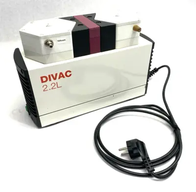 USED LEYBOLD DIVAC 2.2L DUAL-STAGE DRY COMPRESSING DIAPHRAGM VACUUM PUMP