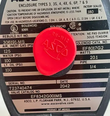 NEW ASCO EF8342G001MS SOLENOID VALVE 120/60