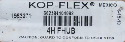 NEW KOP FLEX 1963271 GEAR COUPLING HUB 4H FHUB
