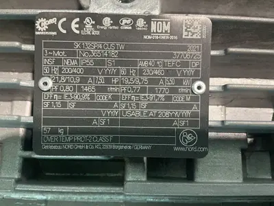 Used 2021 NORD SK9082.1132SH/4 CUS Motors (misc) Ohio US | HGR 24 #1764695