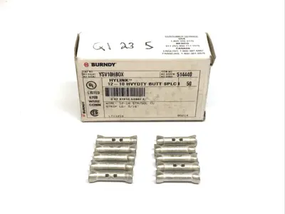 New | in-Stock BURNDY Hylink 12-10 Heavy Duty Electrical Butt Splice BOX OF 10 Electrical Fittings Michigan US | Maverick Industrial Sales #1507957