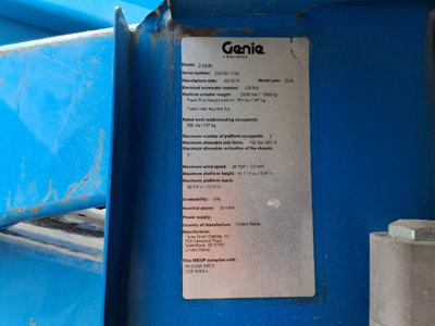 USED 2016 Genie Z-62/40