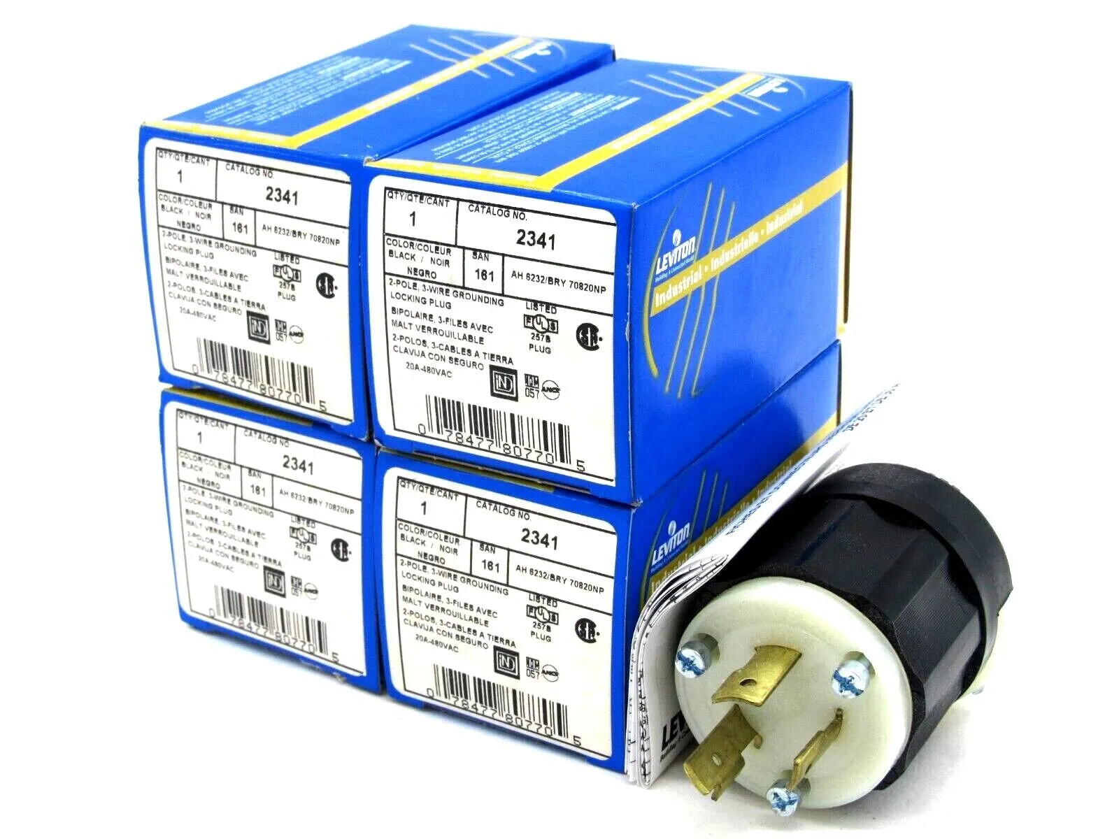 NEW LOT OF 4 LEVITON 2341 LOCKING PLUG