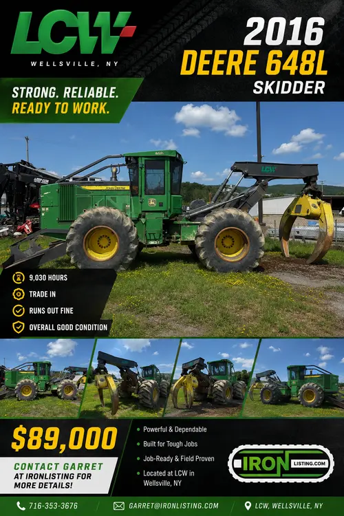 Used 2016 JOHN DEERE 648L Skidder Pennsylvania US | Iron Listing #1305334