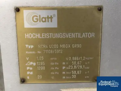 USED Glatt Glatt GPCG 60 Fluid Bed Dryer Granulator