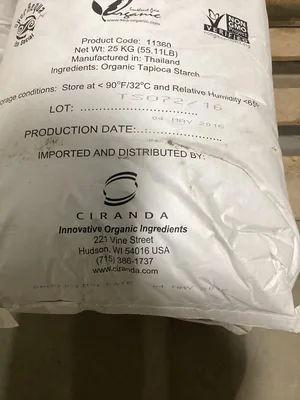 TapiOK Organic Tapioca Starch 55Lbs/Bag