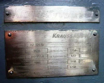 Krauss-Maffei HZ 125/2.5 Si peeler centrifuge, 316SS.