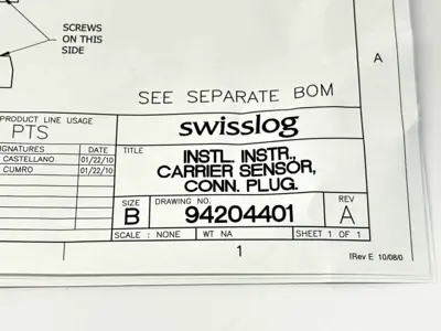 90307902 | Swisslog  Rev D Carrier Sensor 4" PCB w/ Connector Plug and Instructions - New Other