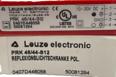 NEW LEUZE PRK-46/44-S12 PHOTOELECTRIC SENSOR PRK4644S12