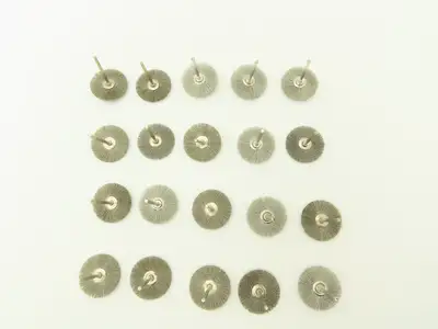 1-1/2" Crimp Wire Stainless Fine Brush Wheel 1/8" Shank Drill  Lot of 20